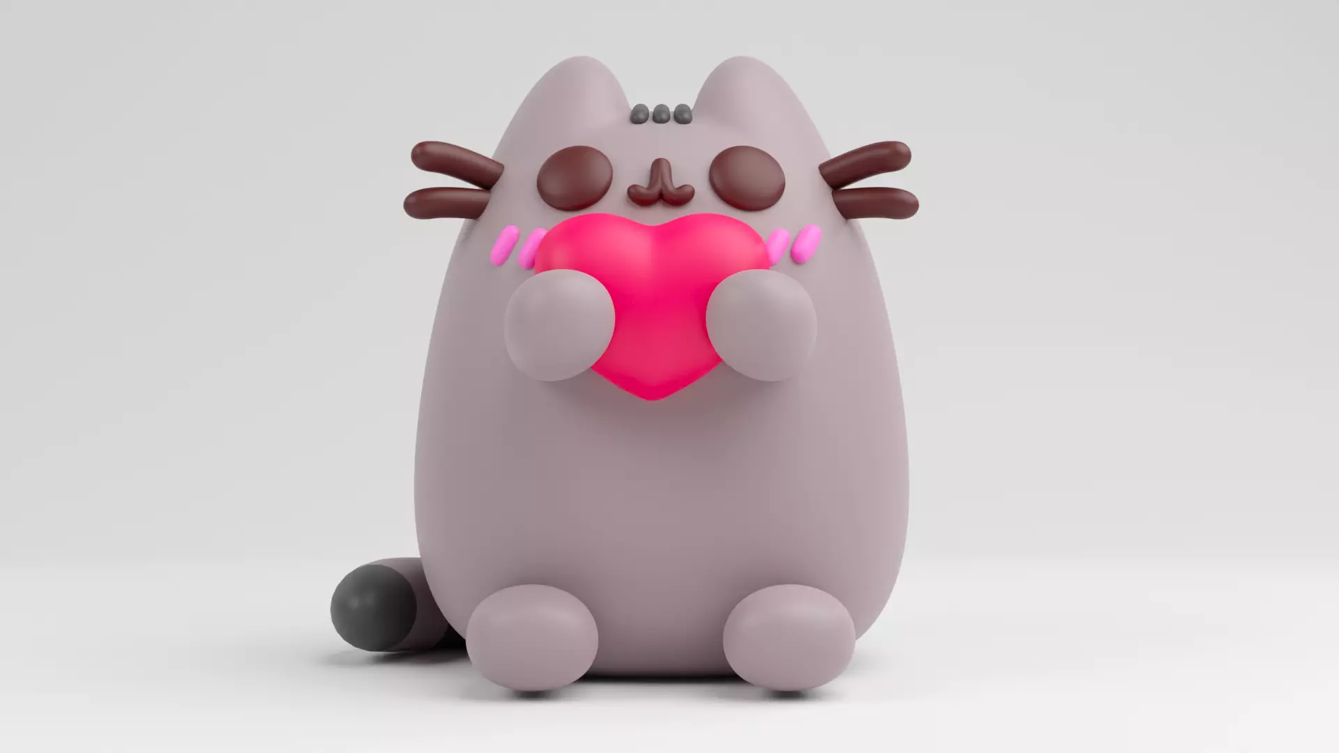 FunKo Pop Pusheen with Heart 3D print model