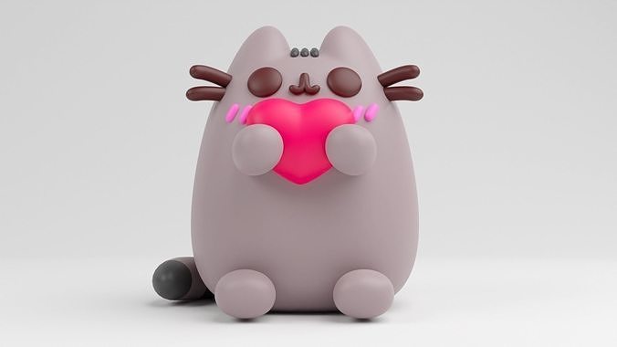 FunKo Pop Pusheen with Heart 3D print model