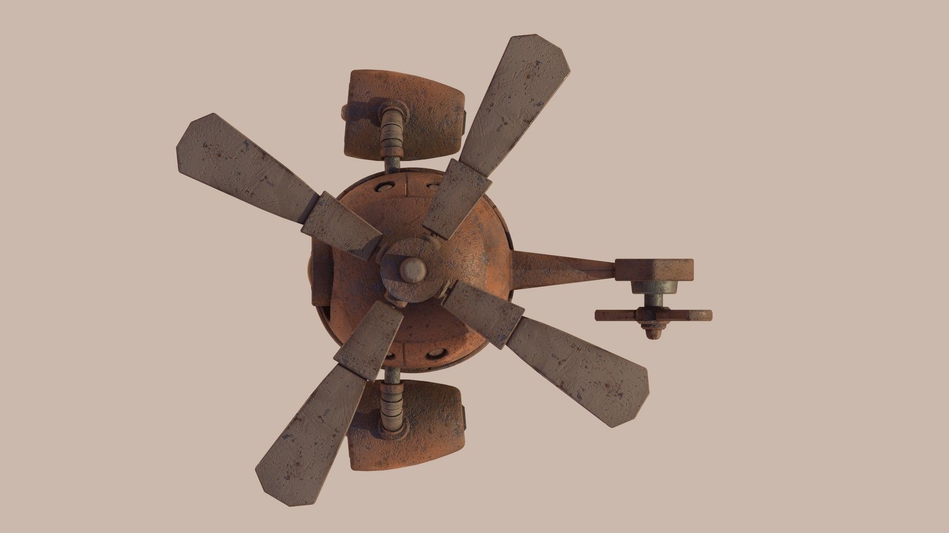 Stylized Helibot Cartoony Robot Low-poly 3D model_5