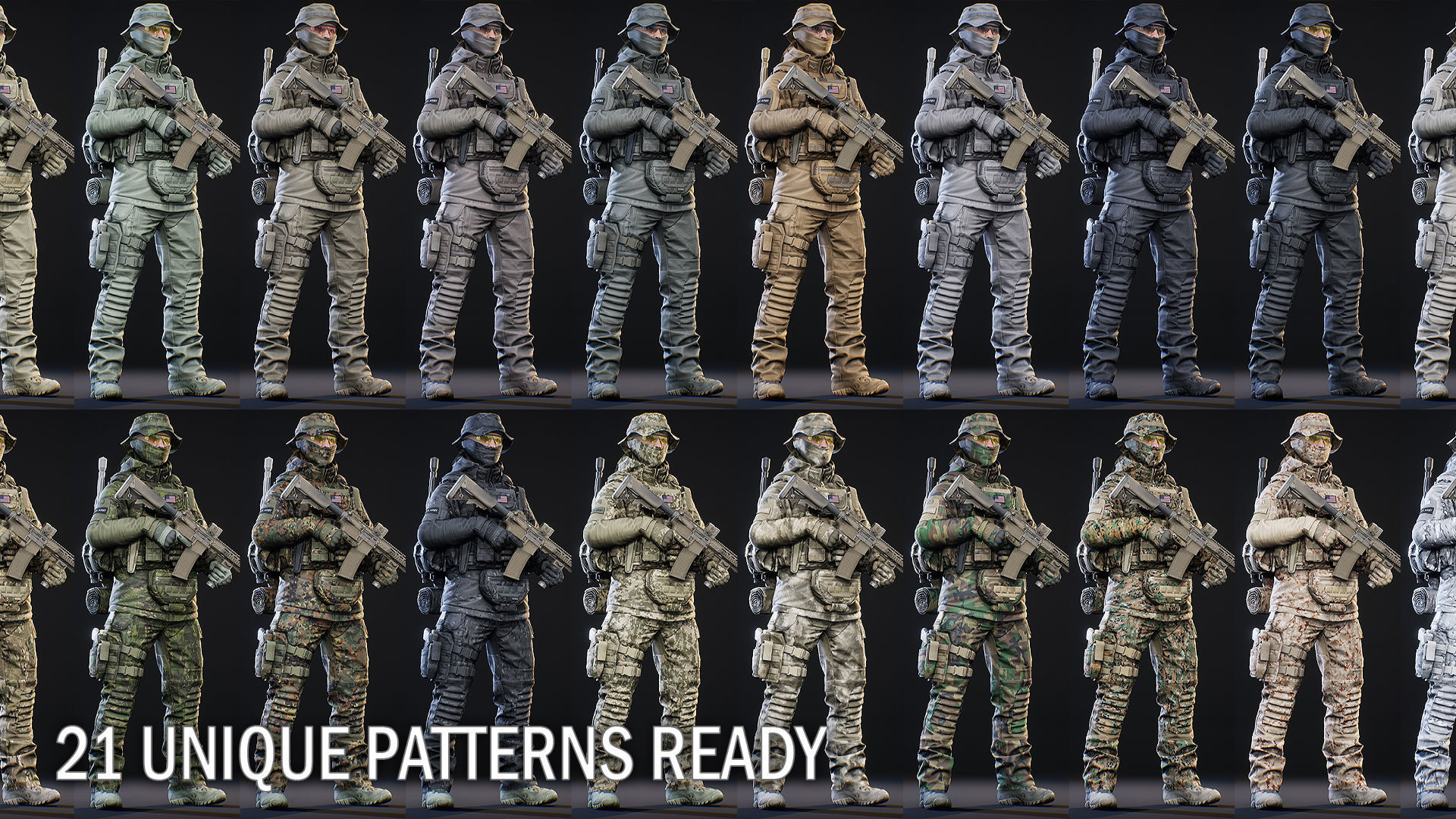 AAA MODULAR SOLDIER PACK Vol2 Low-poly 3D model_14