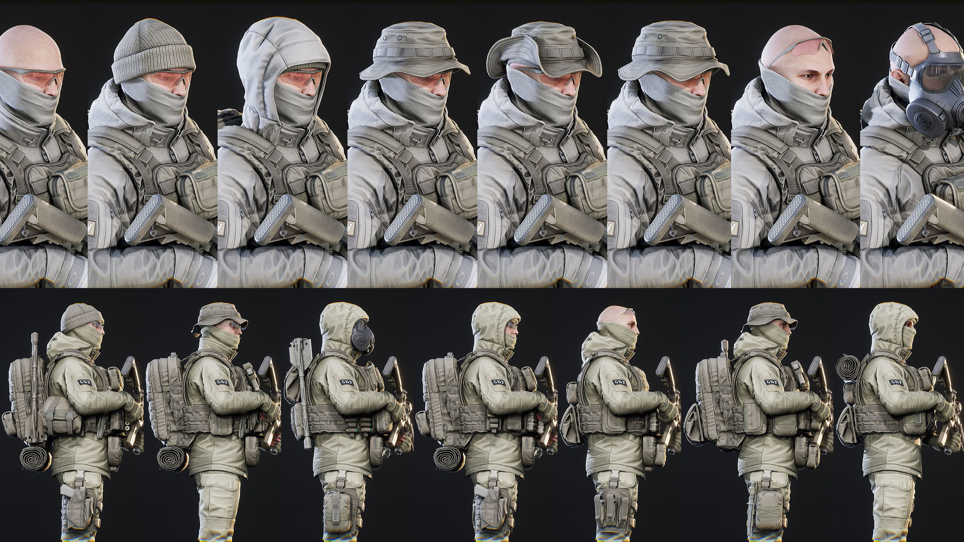 AAA MODULAR SOLDIER PACK Vol2 Low-poly 3D model_6