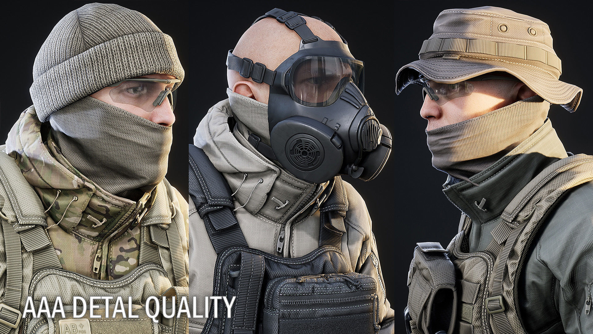 AAA MODULAR SOLDIER PACK Vol2 Low-poly 3D model_4