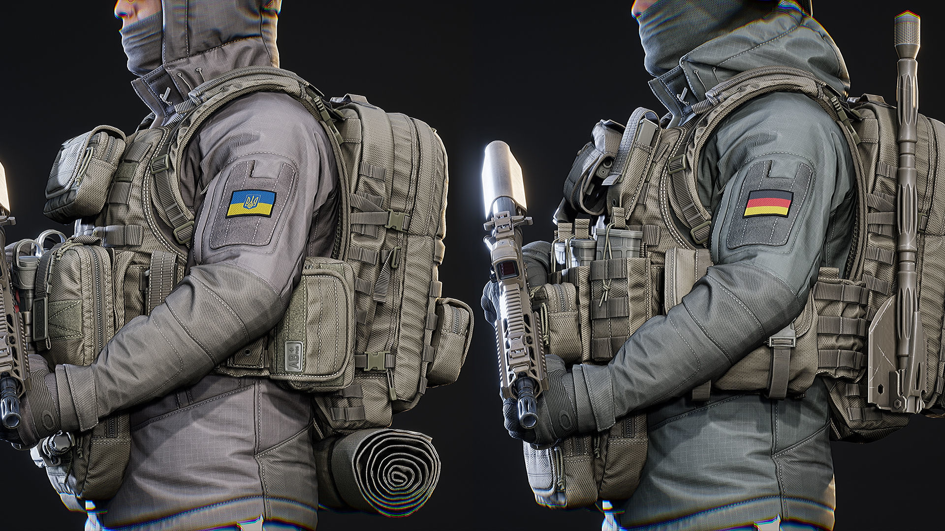 AAA MODULAR SOLDIER PACK Vol2 Low-poly 3D model_8