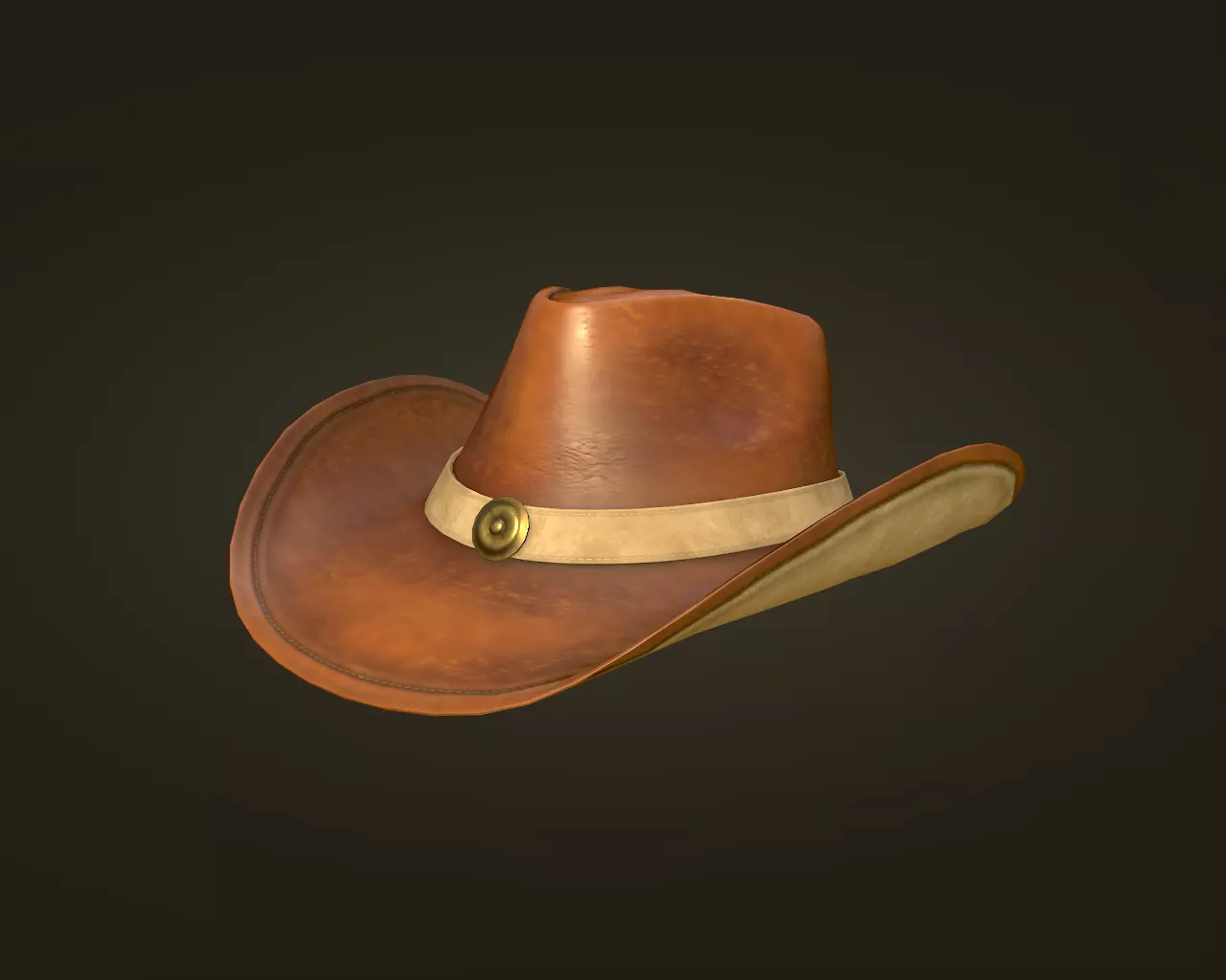 Leather Cowboy Hat Low-poly 3D model