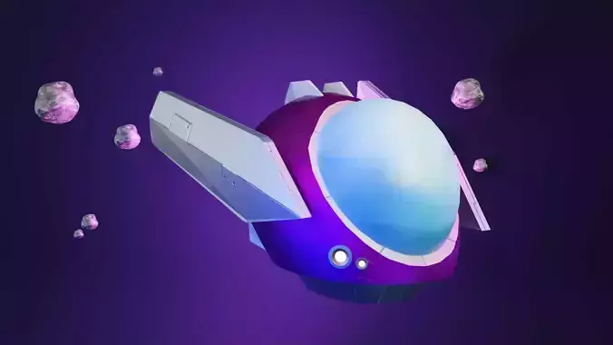 ALIEN SPACESHIP Low Poly Simple Cartoons themes  Low-poly 3D model