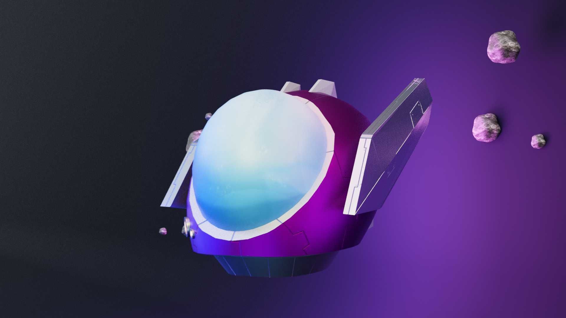 ALIEN SPACESHIP Low Poly Simple Cartoons themes  Low-poly 3D model_4