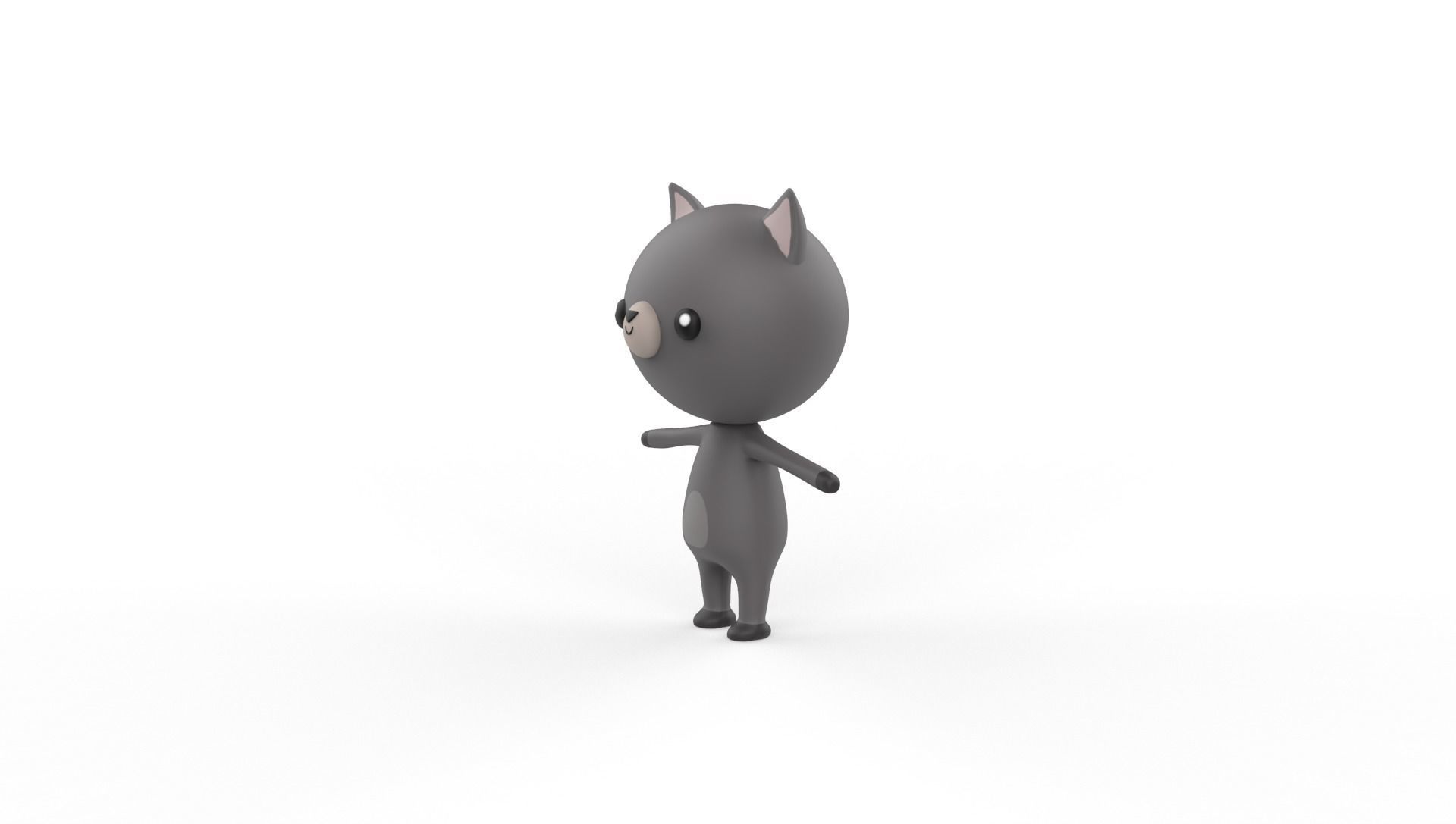 Stylized Ratel Animated v001  Low-poly 3D model_6
