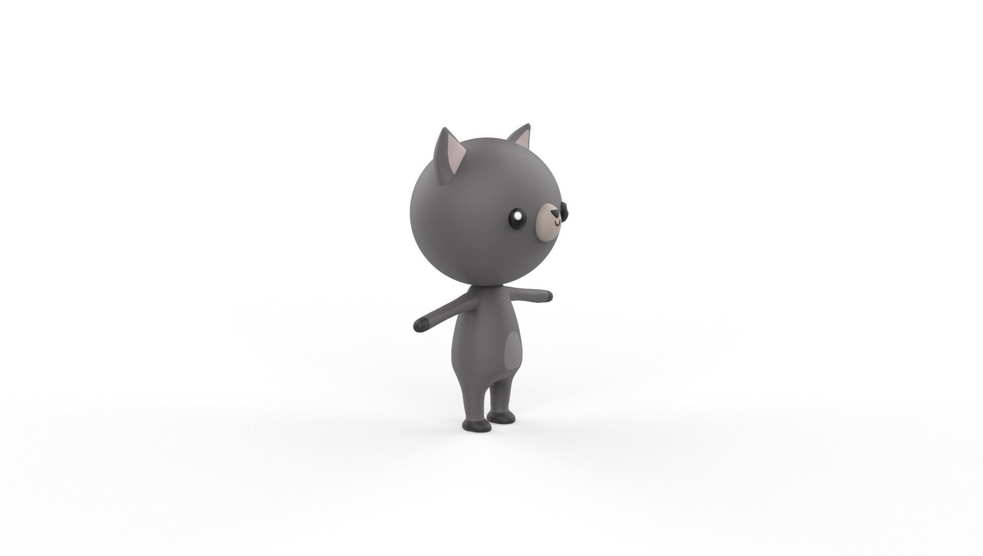 Stylized Ratel Animated v001  Low-poly 3D model_15