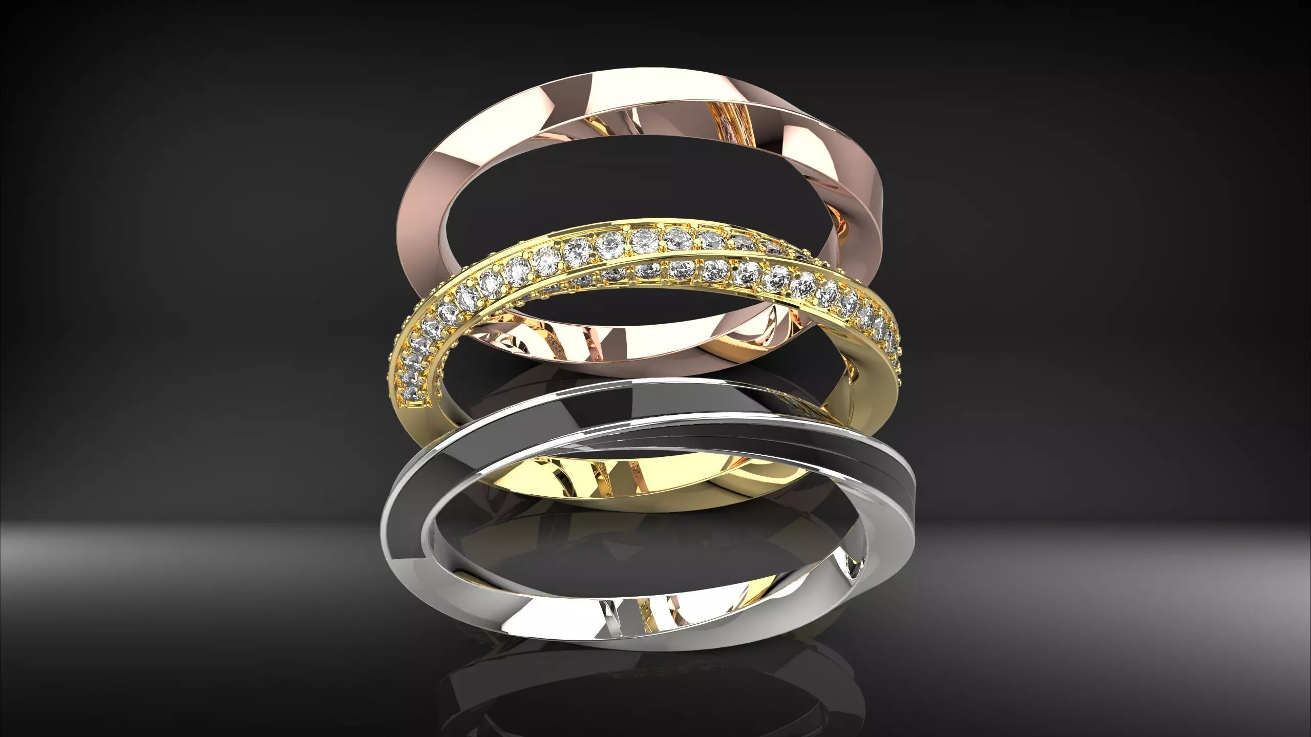 twist rings size J L M N O P 3D print model_0