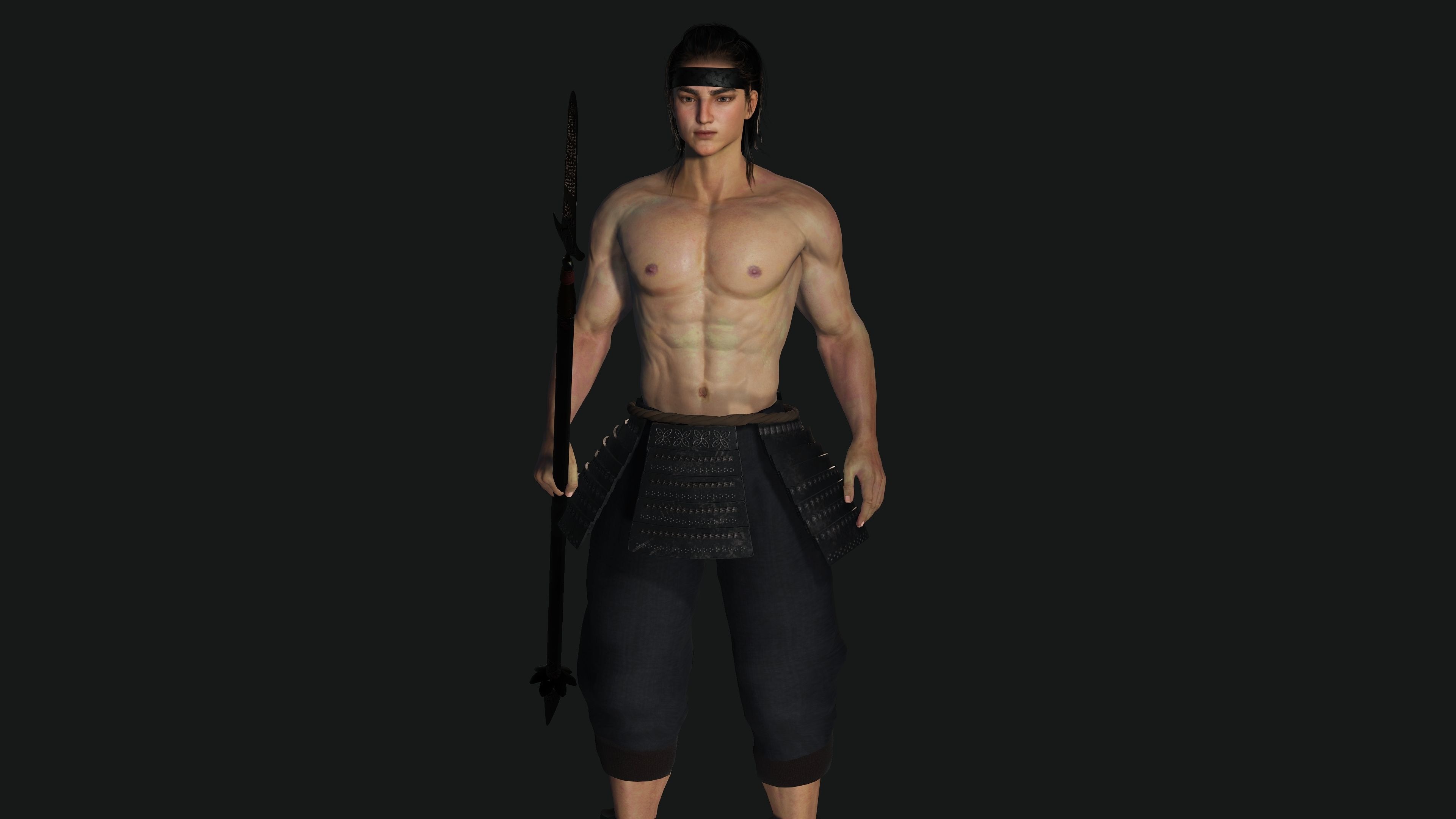 AAA 3D REALISTIC ASIAN JAPANESE CHARACTER - WARRIOR or KNIGHT Low-poly 3D model_12