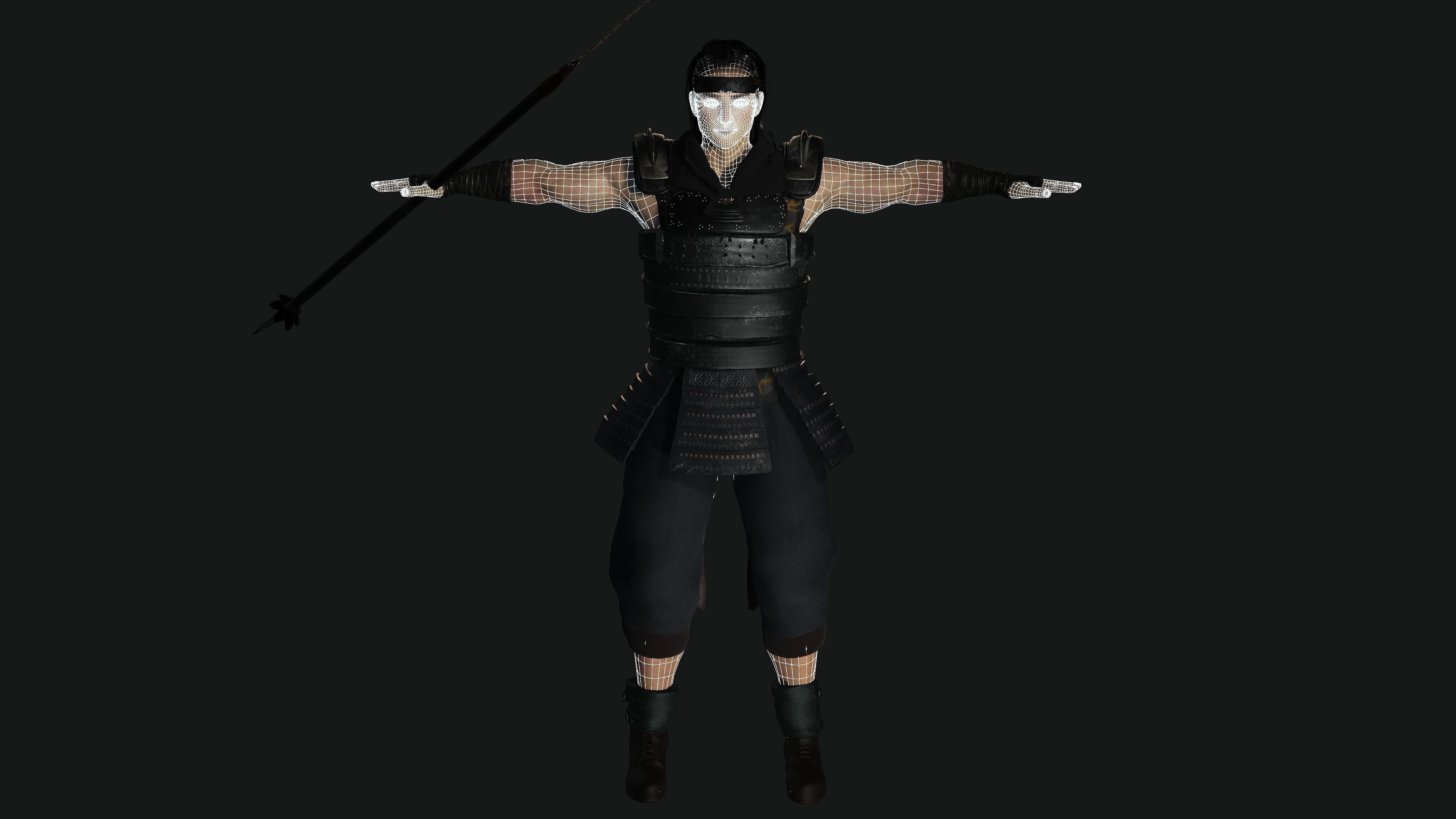 AAA 3D REALISTIC ASIAN JAPANESE CHARACTER - WARRIOR or KNIGHT Low-poly 3D model_18