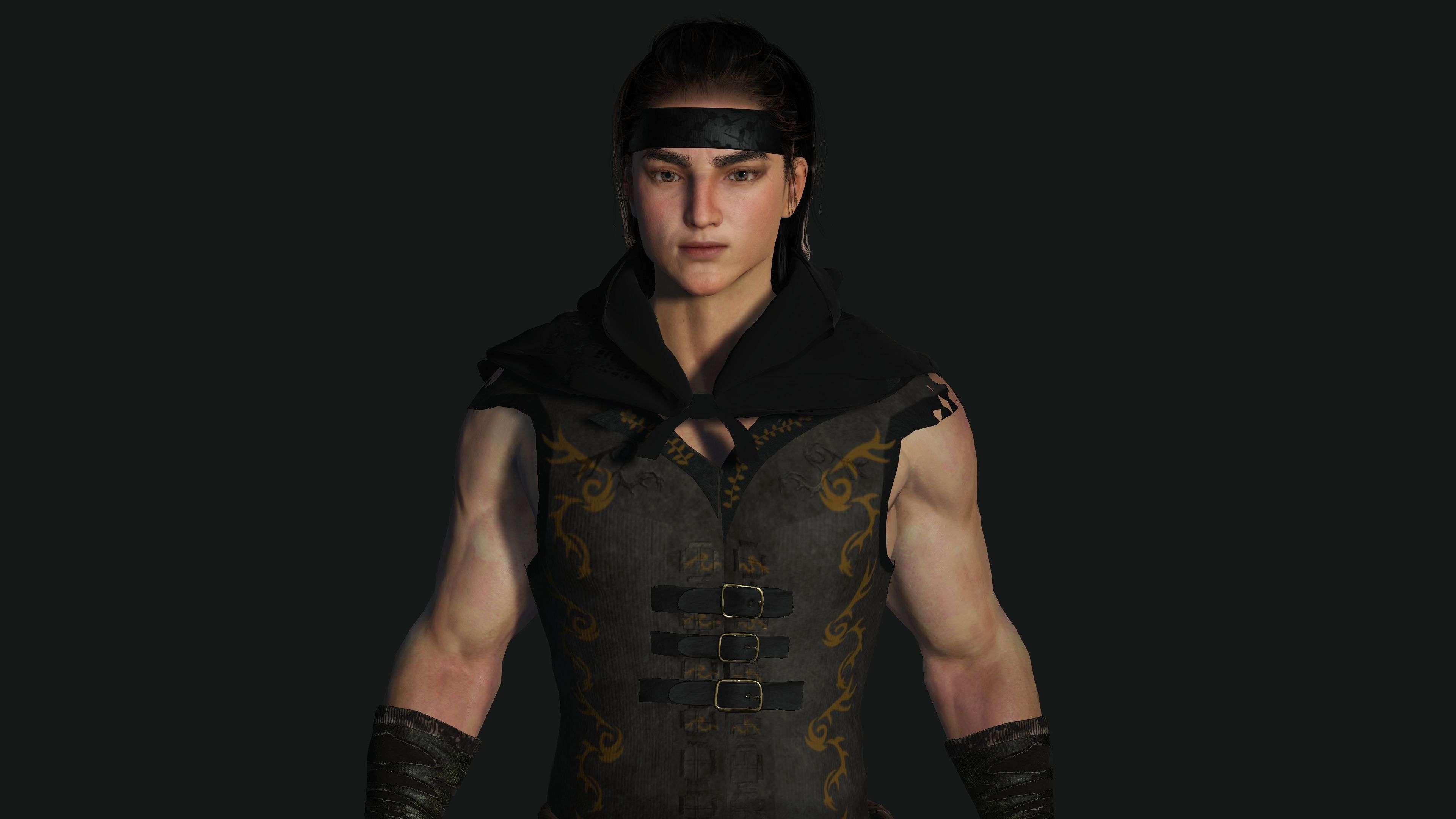 AAA 3D REALISTIC ASIAN JAPANESE CHARACTER - WARRIOR or KNIGHT Low-poly 3D model_5