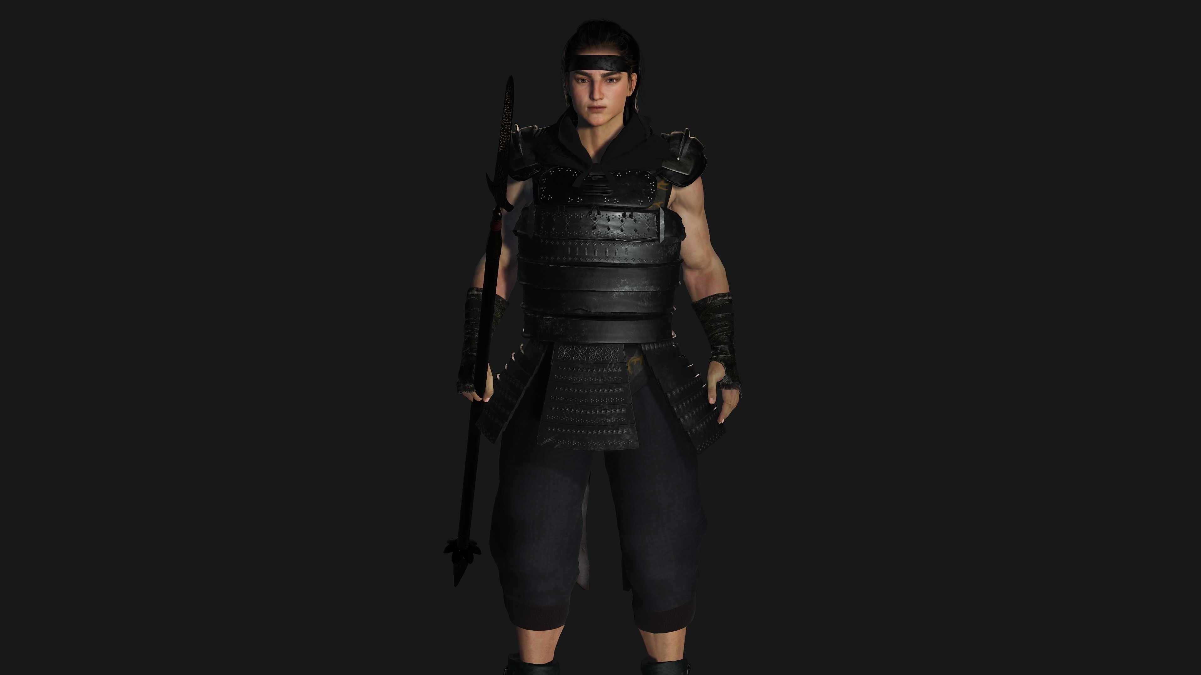 AAA 3D REALISTIC ASIAN JAPANESE CHARACTER - WARRIOR or KNIGHT Low-poly 3D model_2