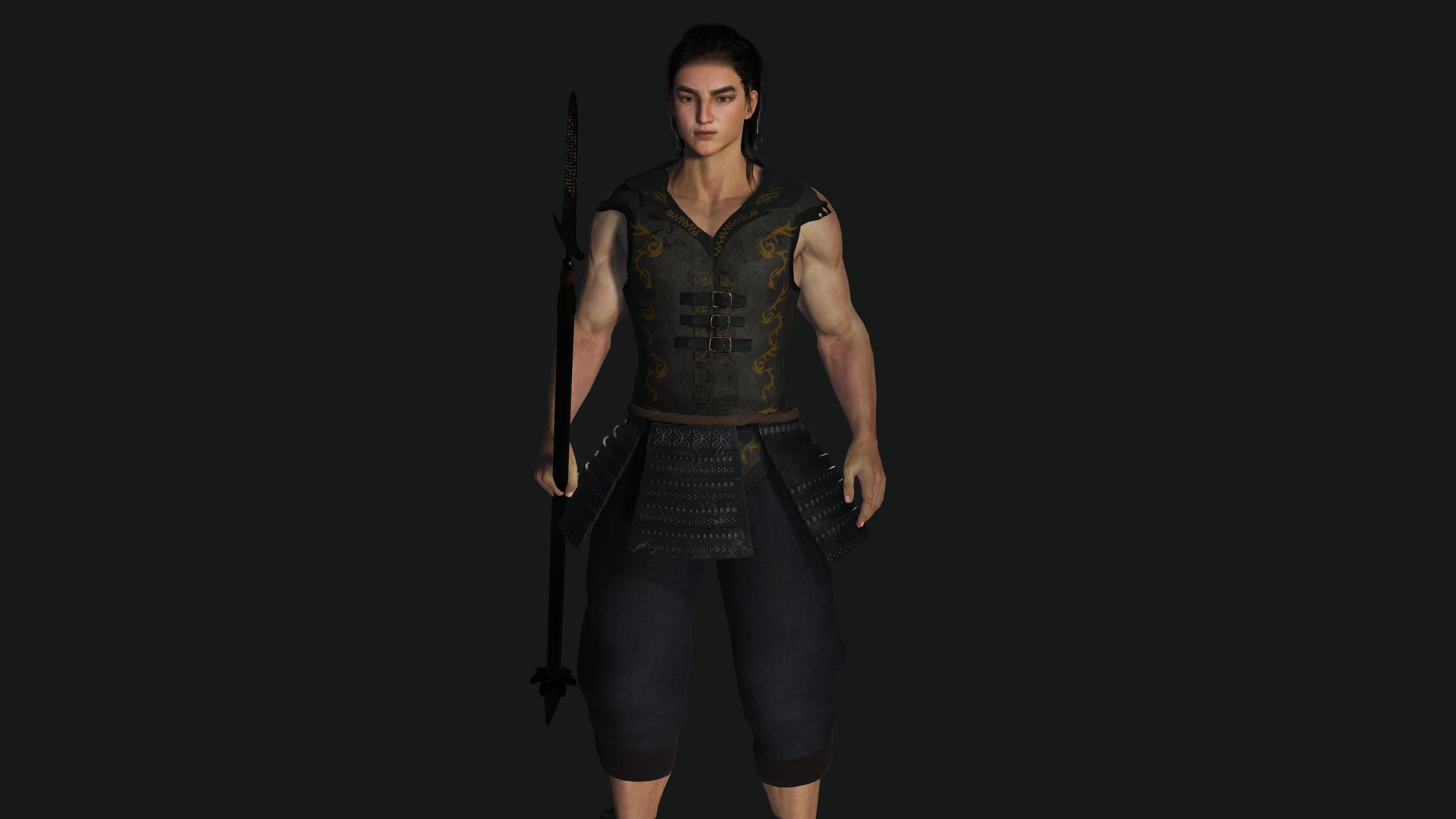 AAA 3D REALISTIC ASIAN JAPANESE CHARACTER - WARRIOR or KNIGHT Low-poly 3D model_10