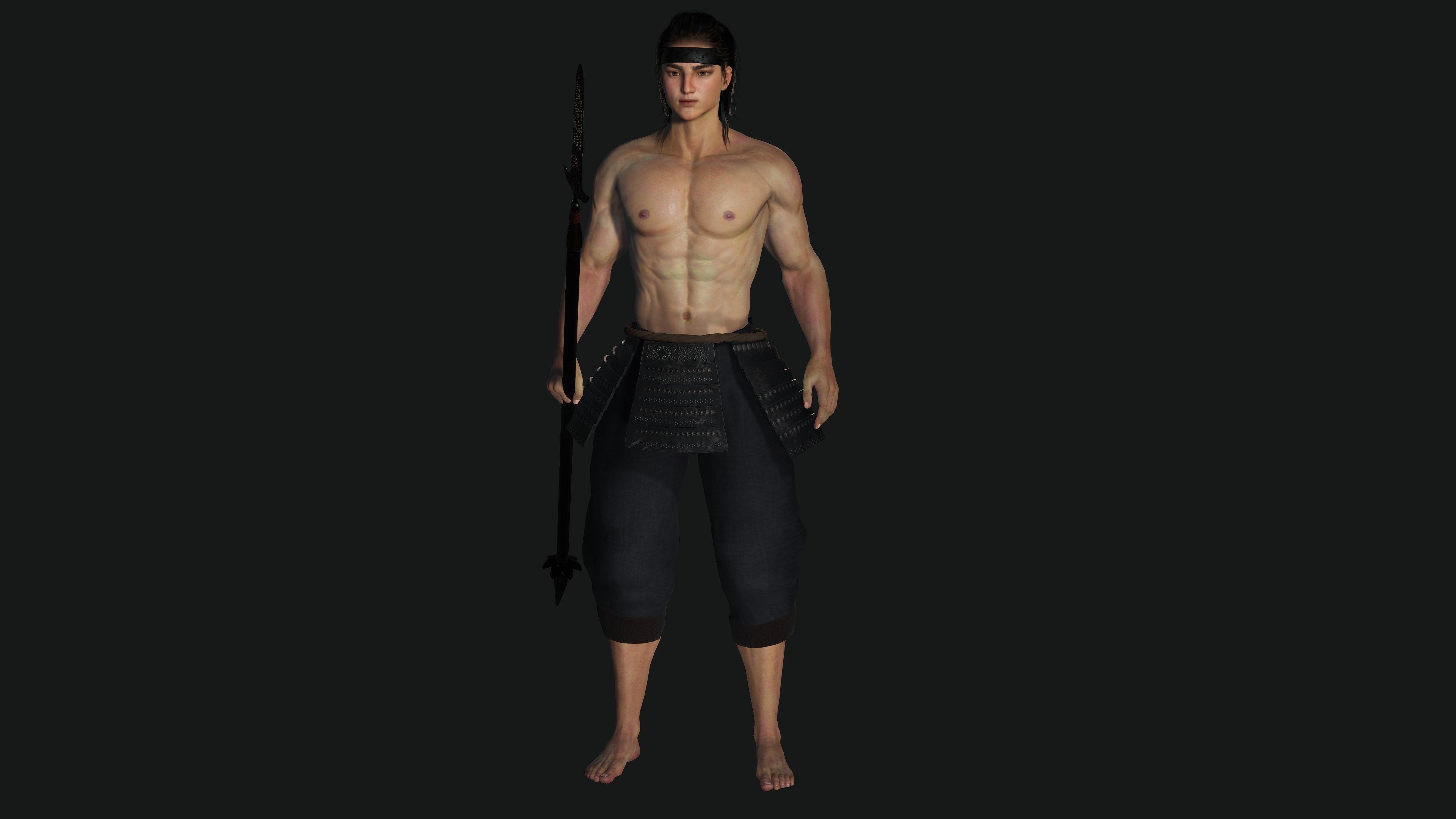 AAA 3D REALISTIC ASIAN JAPANESE CHARACTER - WARRIOR or KNIGHT Low-poly 3D model_13