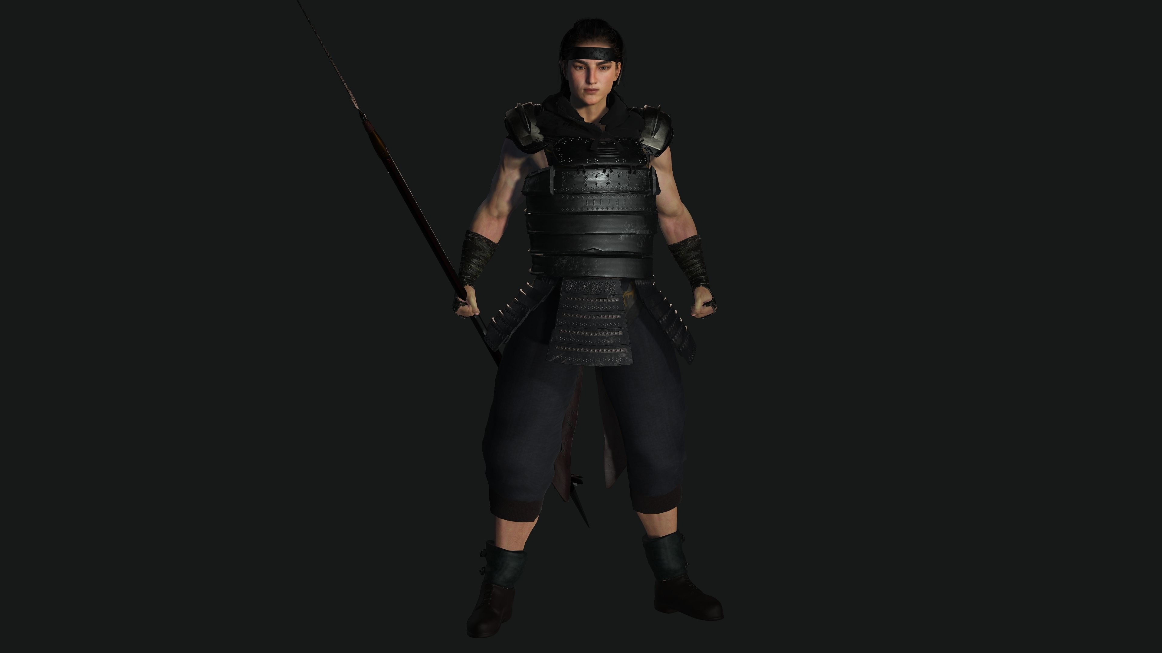 AAA 3D REALISTIC ASIAN JAPANESE CHARACTER - WARRIOR or KNIGHT Low-poly 3D model_14