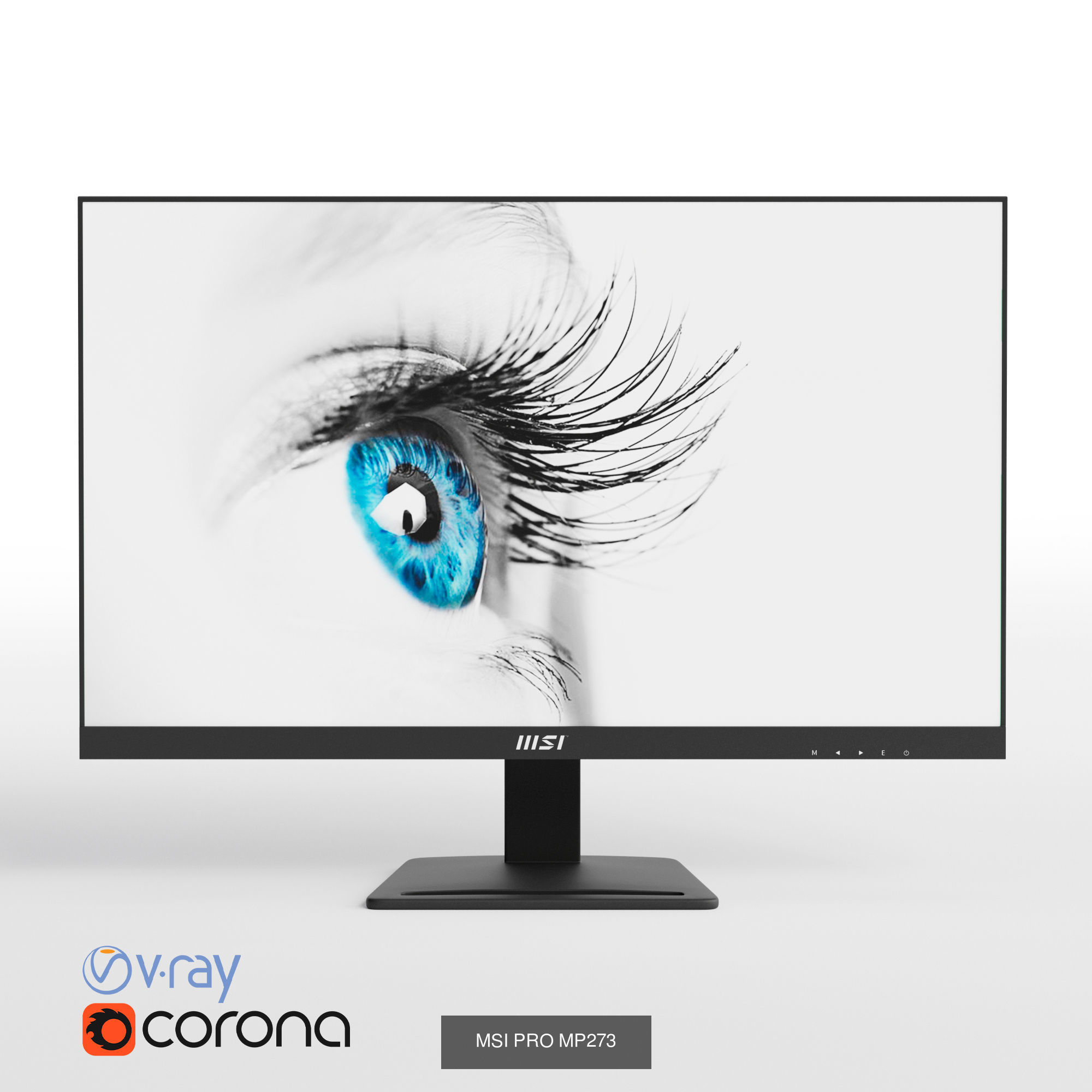 HyperX Cloud II Wireless and MSI PRO MP273 3D Model Collection_4