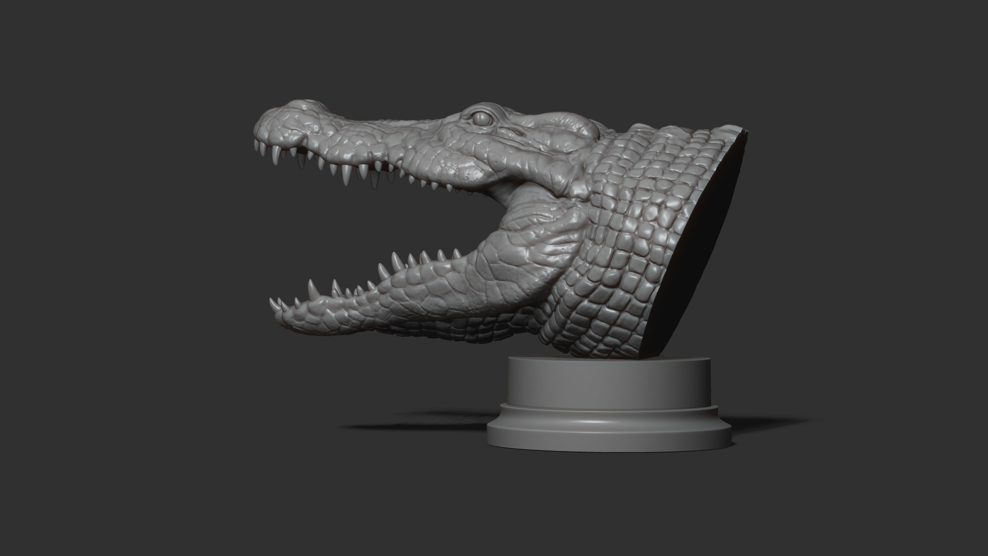 Crocodile head 3D print model_22