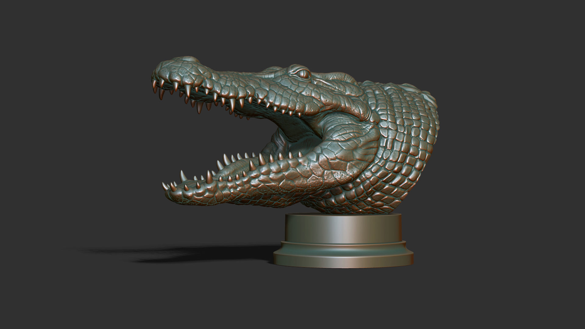 Crocodile head 3D print model_15
