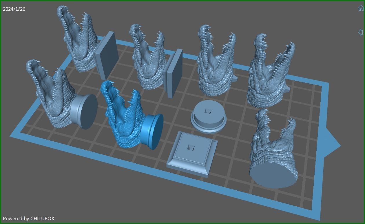 Crocodile head 3D print model_2