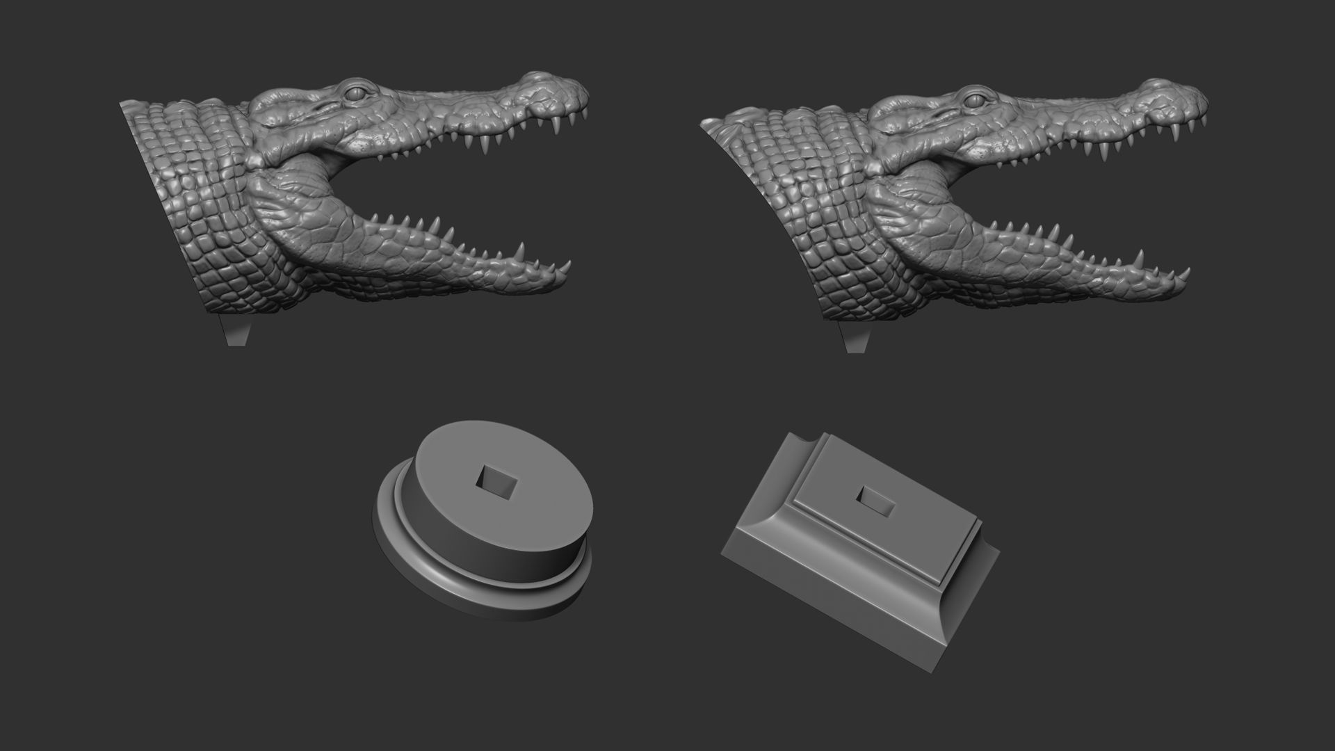 Crocodile head 3D print model_16