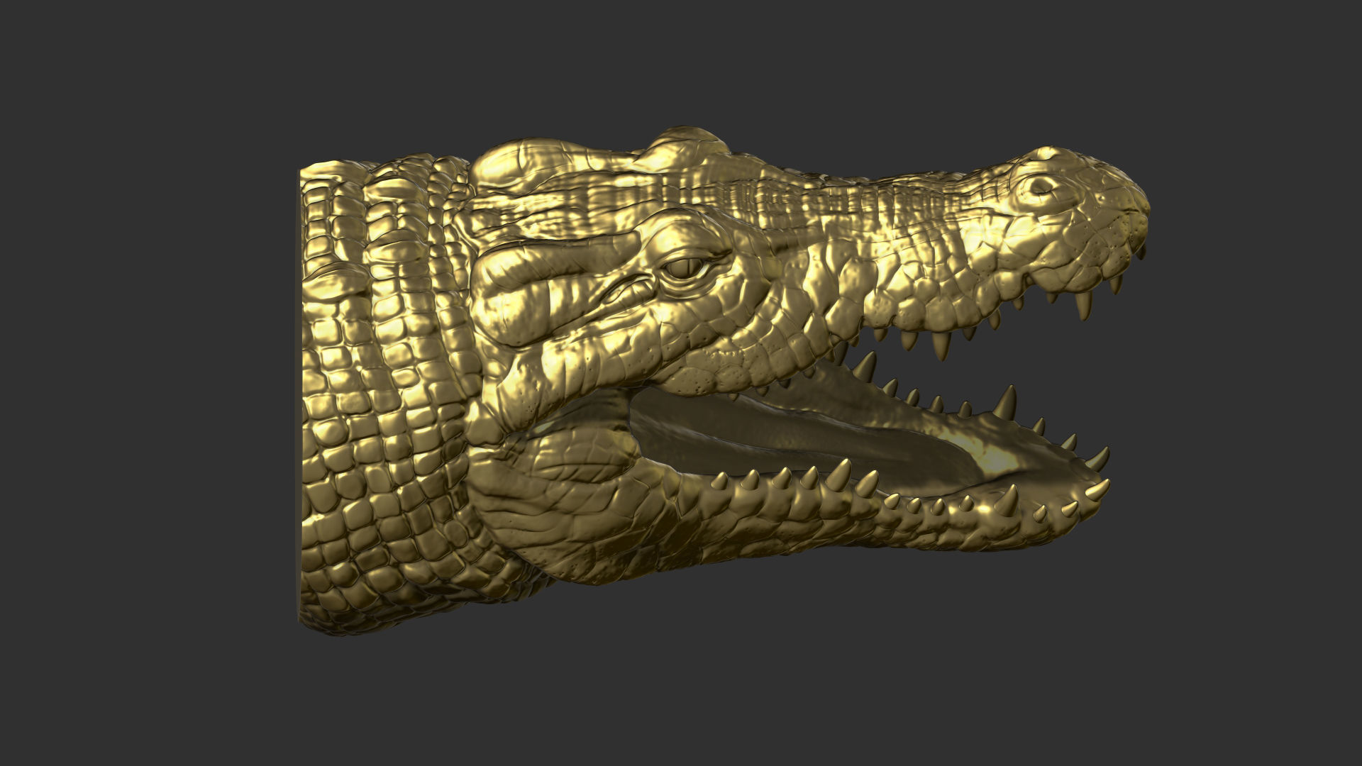 Crocodile head 3D print model_9