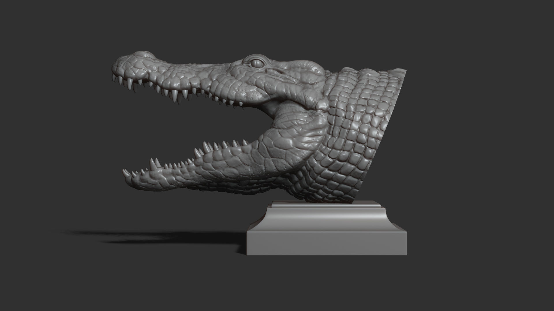 Crocodile head 3D print model_21