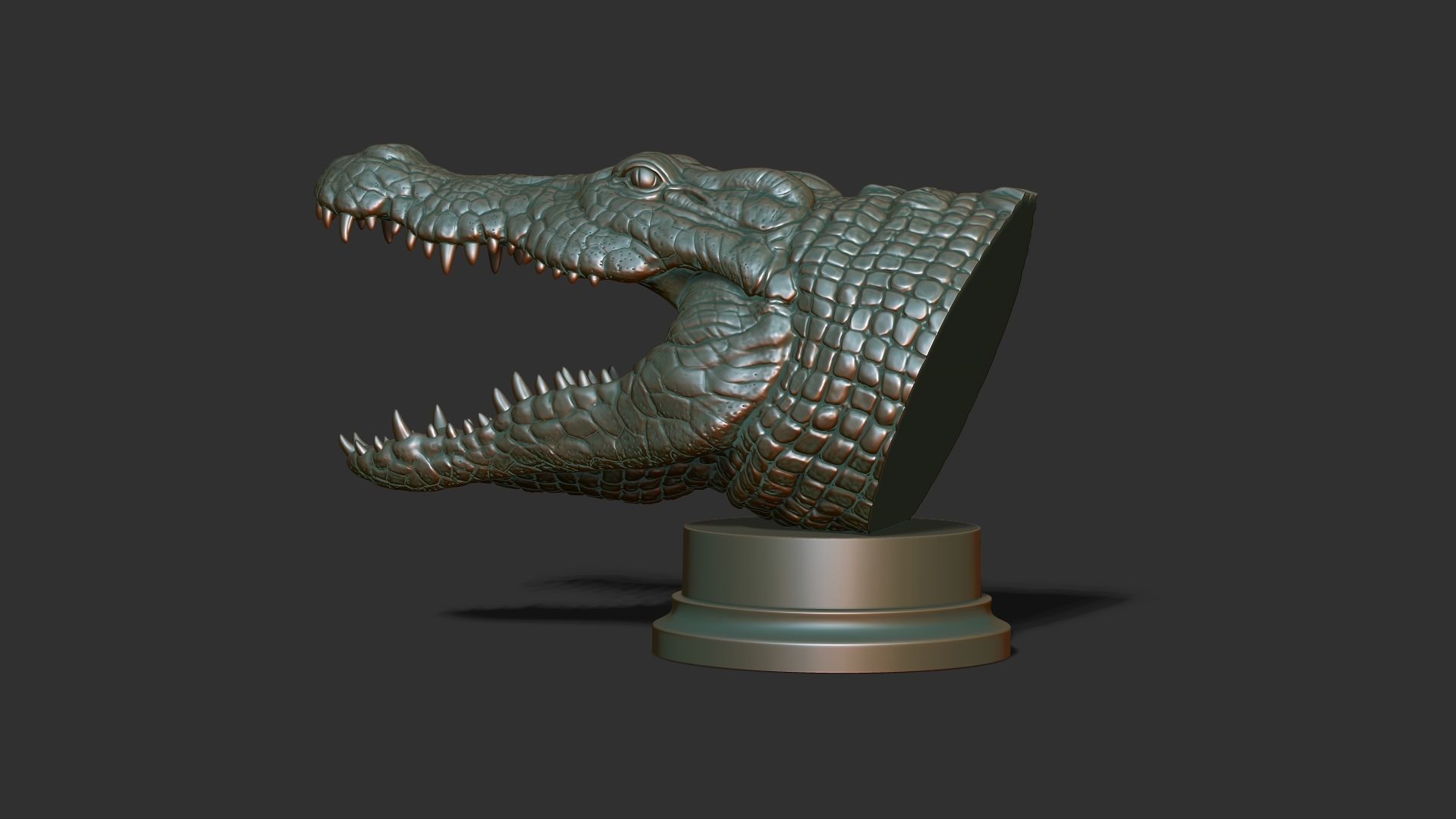 Crocodile head 3D print model_23