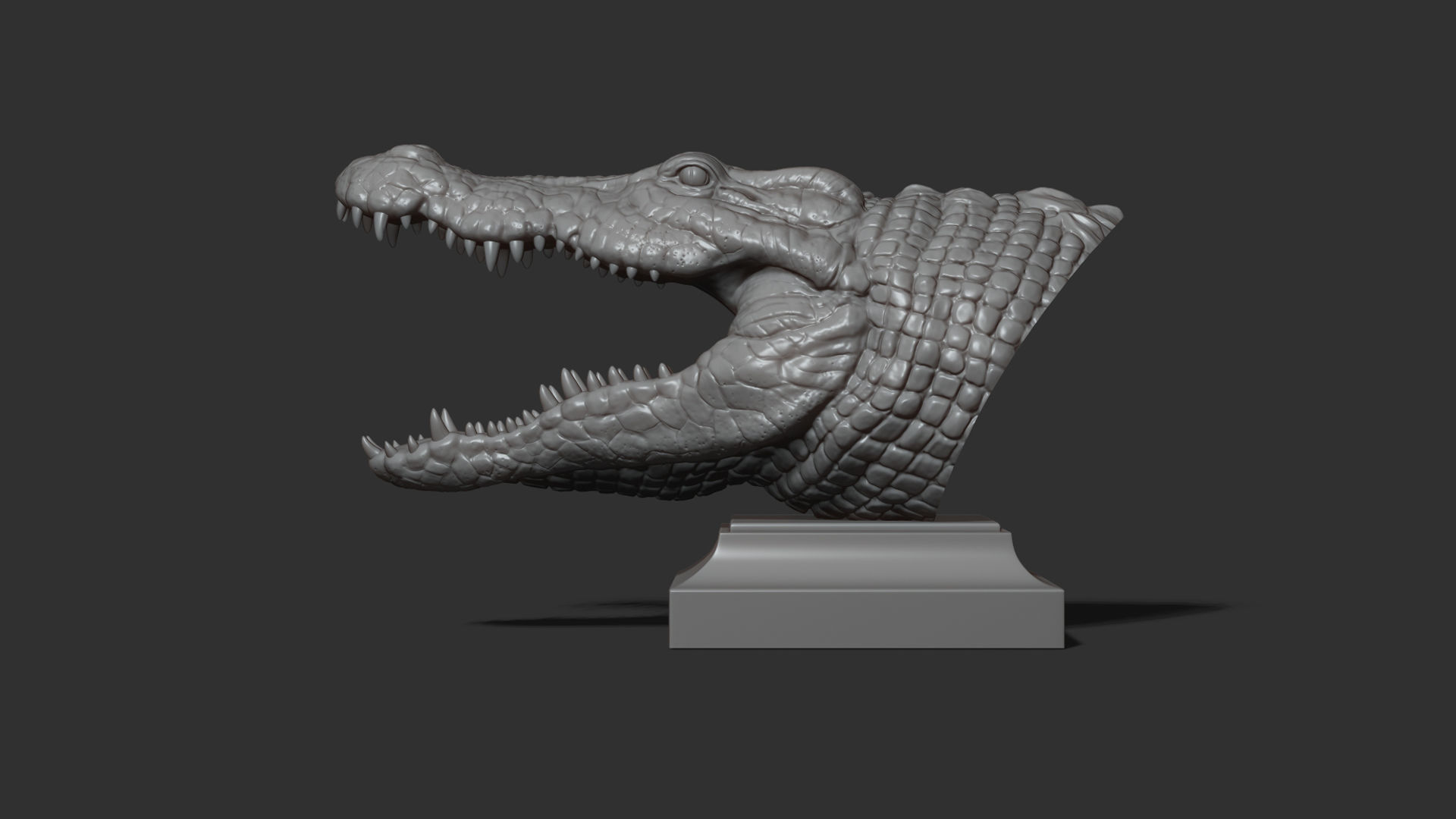 Crocodile head 3D print model_10