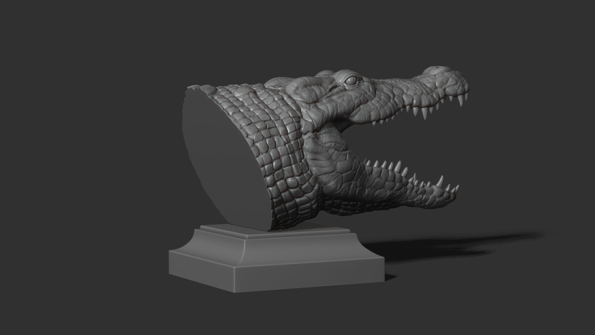 Crocodile head 3D print model_19