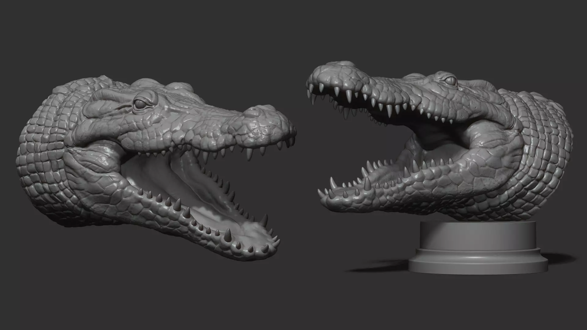 Crocodile head 3D print model_0