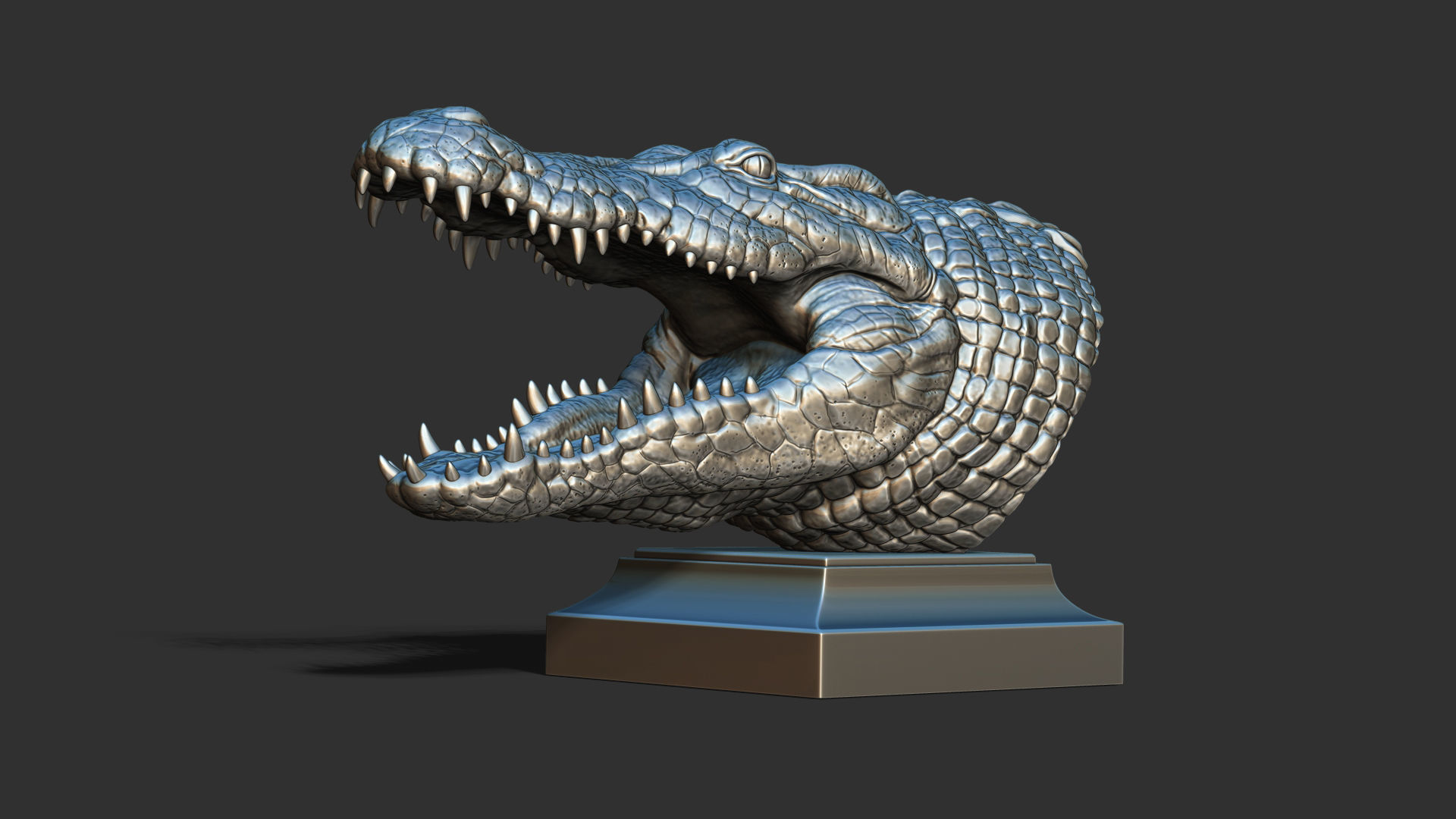 Crocodile head 3D print model_18