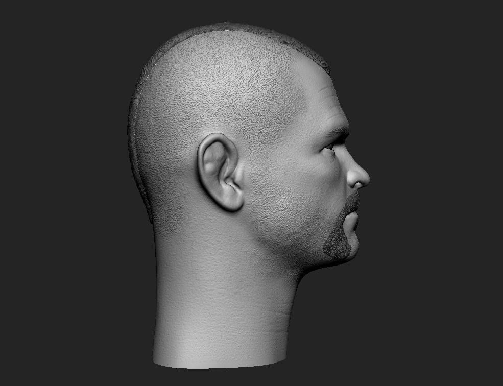 Chuck Liddell The Iceman headsculpt 3D print model_6