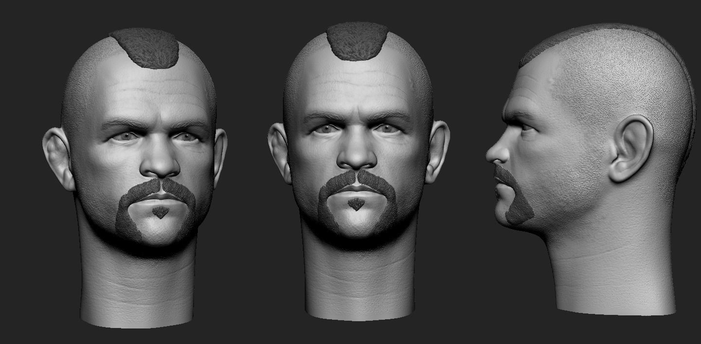 Chuck Liddell The Iceman headsculpt 3D print model_4