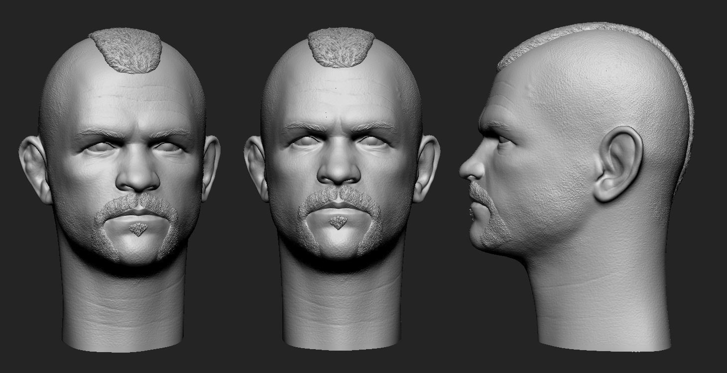 Chuck Liddell The Iceman headsculpt 3D print model_17