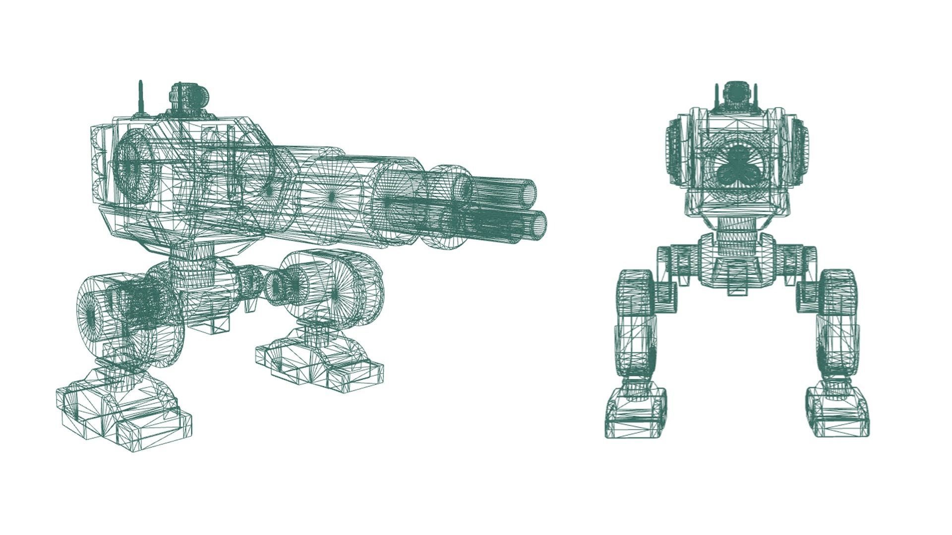 Doomshot - Transformer Mech Low-poly 3D model_9