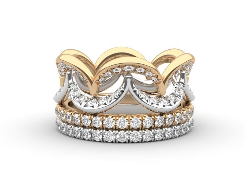 Crown ring 3d printing 3D model_1