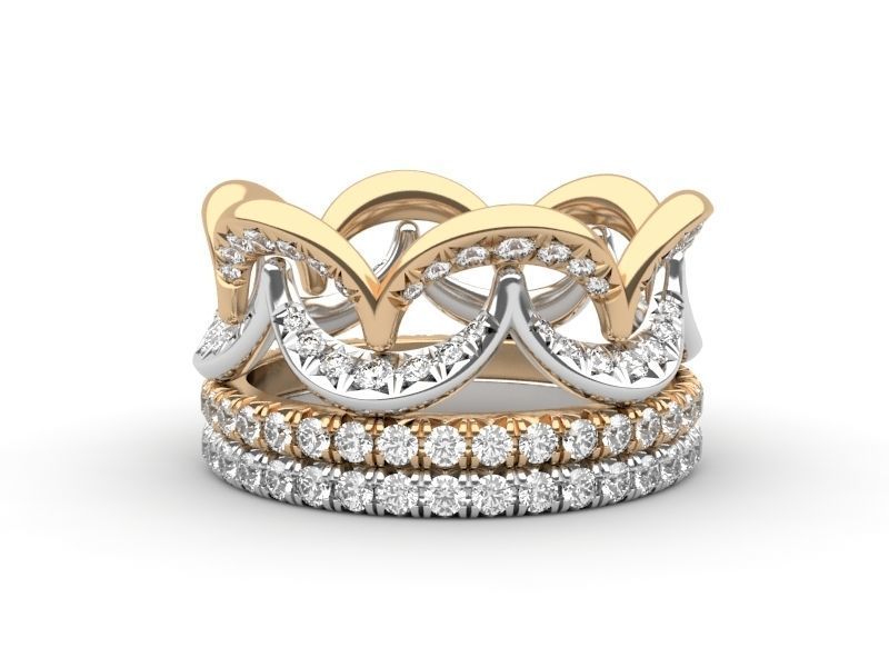 Crown ring 3d printing 3D model_6