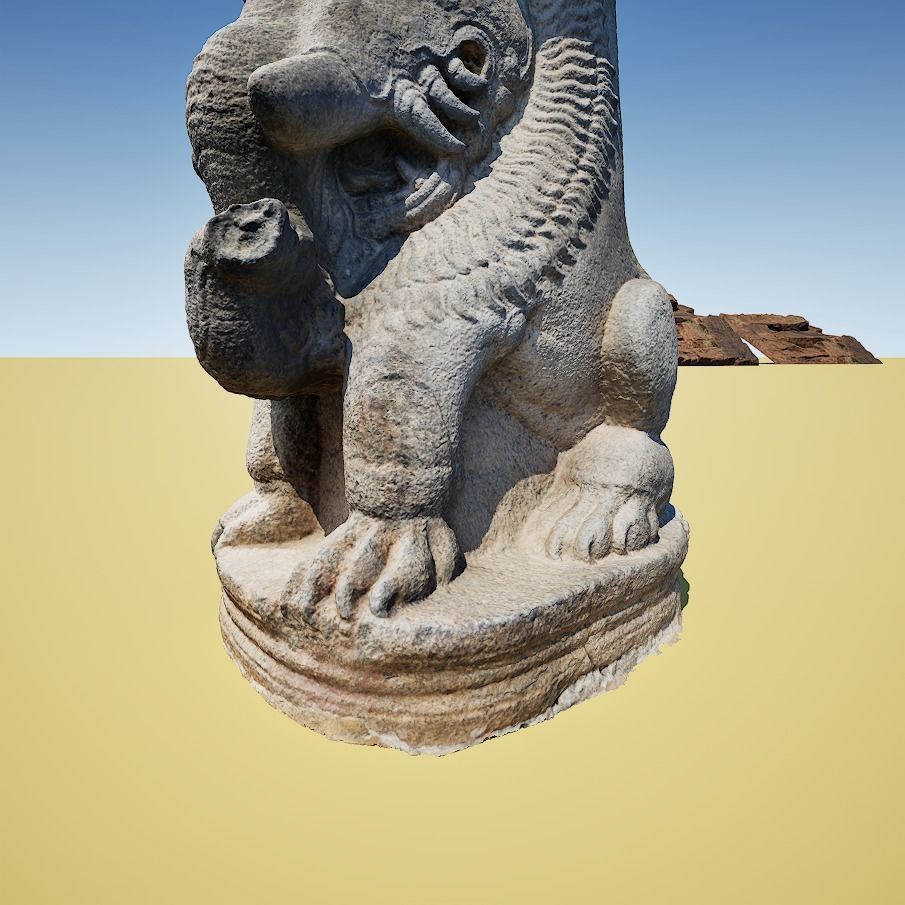Yalli - Mythical Creature - Stone Sculpture 3d Model 3D model_1