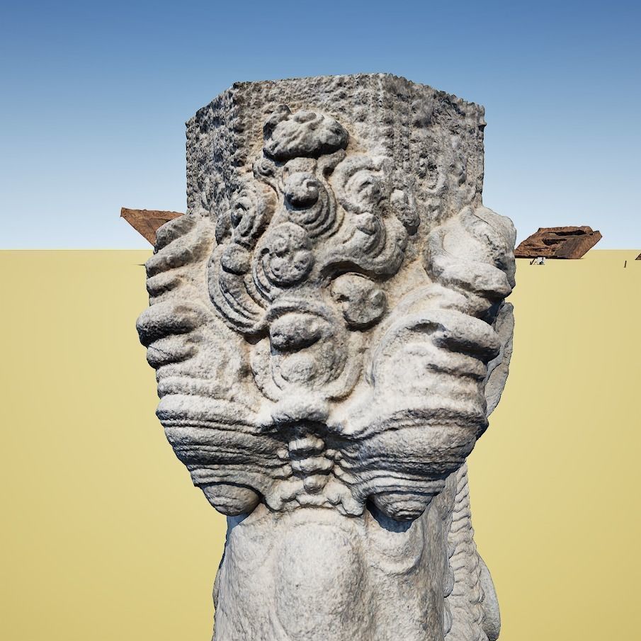 Yalli - Mythical Creature - Stone Sculpture 3d Model 3D model_2