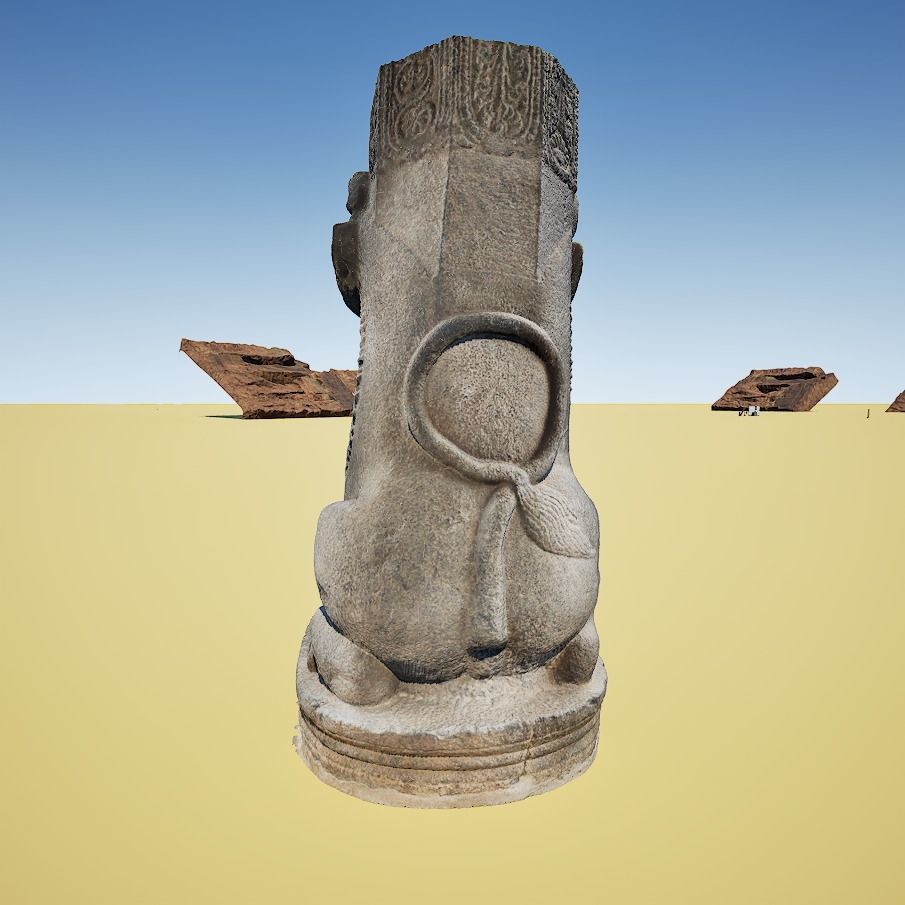 Yalli - Mythical Creature - Stone Sculpture 3d Model 3D model_5