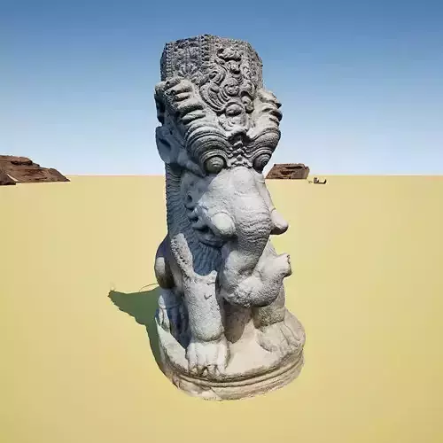 Yalli - Mythical Creature - Stone Sculpture 3d Model