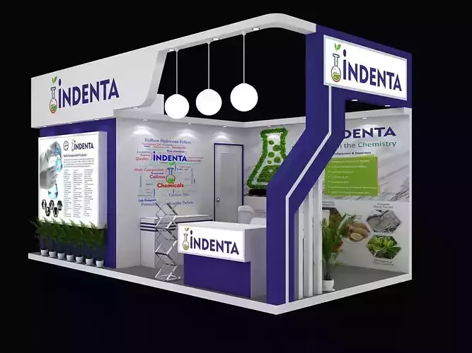 6 mtr x 3 mtr  3side open exhibition stand 3D print model