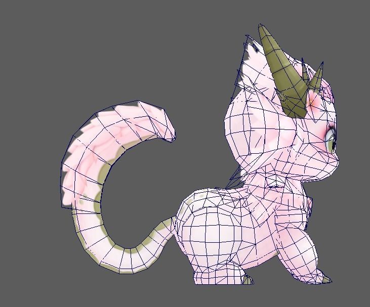 pet dragon lowpoly Low-poly 3D model_3