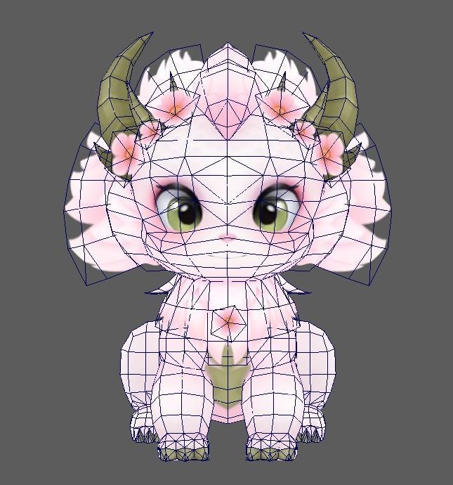 pet dragon lowpoly Low-poly 3D model_1