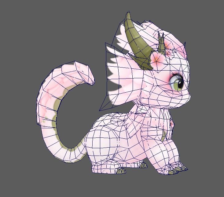 pet dragon lowpoly Low-poly 3D model_2