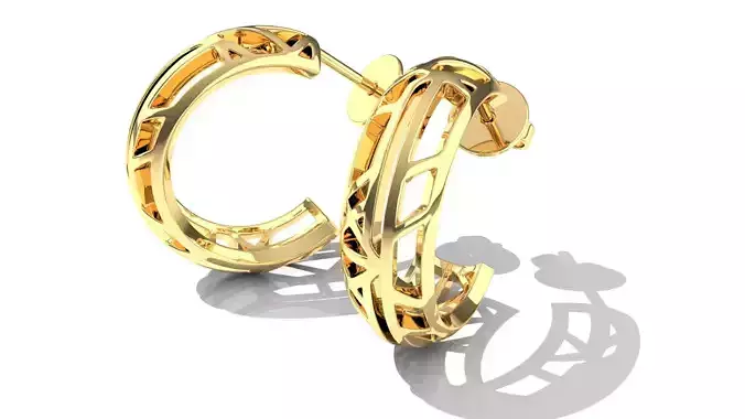 Minimalist Art Deco Hoop Earring 