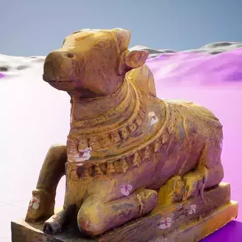 Nandi 3d model with turmeric texture