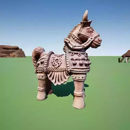Horse Terracotta Sculpture 3d Model - Clay Horse