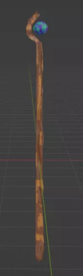 magic stick Low-poly 3D model_0